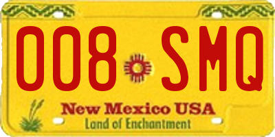 NM license plate 008SMQ