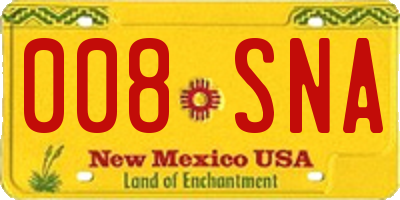 NM license plate 008SNA