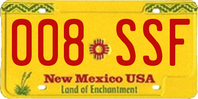NM license plate 008SSF