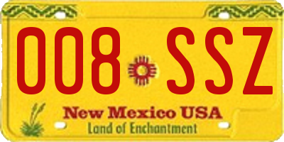 NM license plate 008SSZ