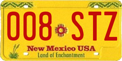 NM license plate 008STZ
