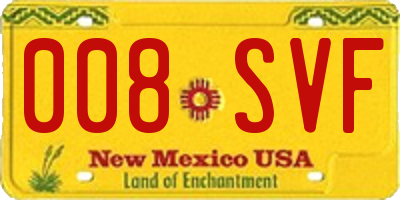 NM license plate 008SVF