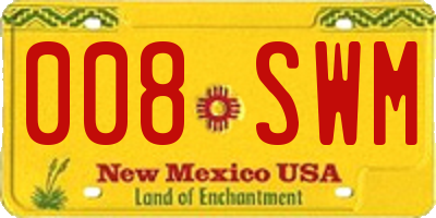 NM license plate 008SWM