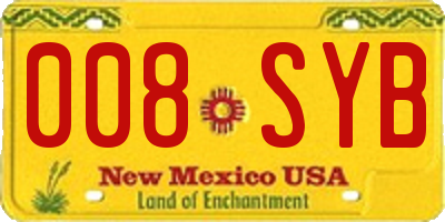 NM license plate 008SYB