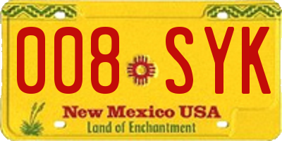 NM license plate 008SYK