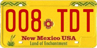NM license plate 008TDT