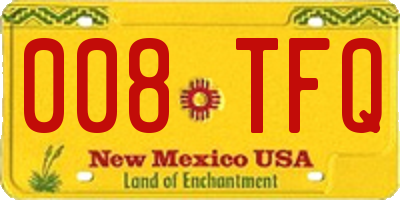 NM license plate 008TFQ