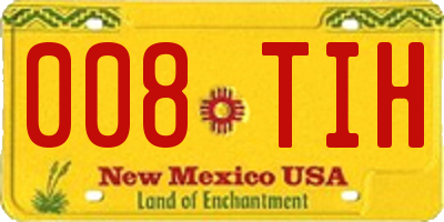 NM license plate 008TIH
