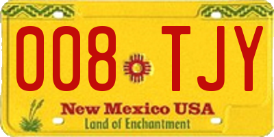 NM license plate 008TJY