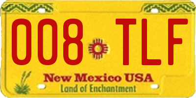 NM license plate 008TLF