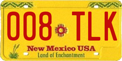 NM license plate 008TLK