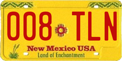 NM license plate 008TLN