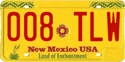NM license plate 008TLW