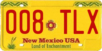 NM license plate 008TLX