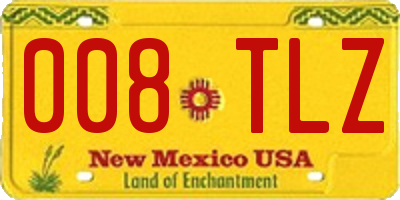 NM license plate 008TLZ