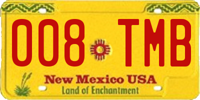 NM license plate 008TMB