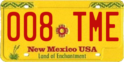 NM license plate 008TME