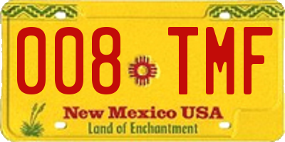 NM license plate 008TMF