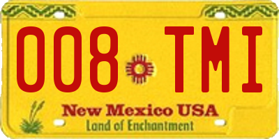 NM license plate 008TMI