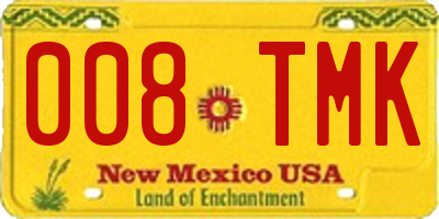 NM license plate 008TMK