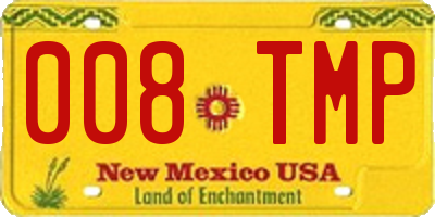 NM license plate 008TMP