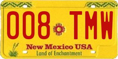 NM license plate 008TMW