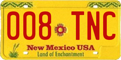 NM license plate 008TNC