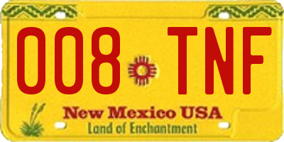 NM license plate 008TNF