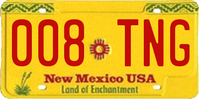 NM license plate 008TNG
