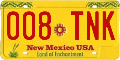 NM license plate 008TNK
