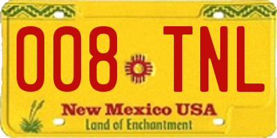 NM license plate 008TNL