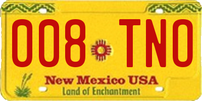 NM license plate 008TNO