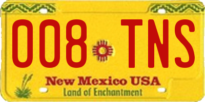 NM license plate 008TNS