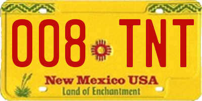 NM license plate 008TNT