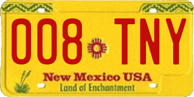 NM license plate 008TNY