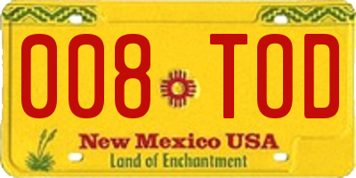 NM license plate 008TOD