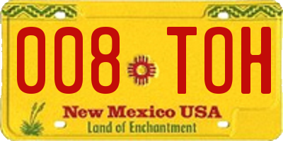 NM license plate 008TOH