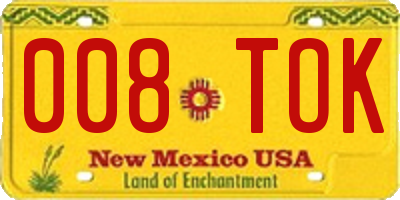 NM license plate 008TOK