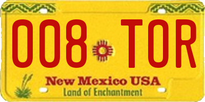 NM license plate 008TOR
