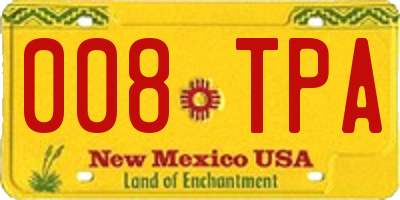 NM license plate 008TPA