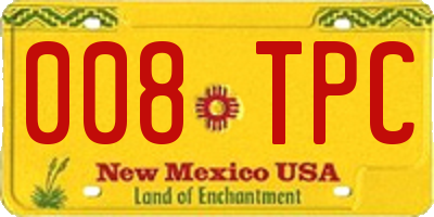 NM license plate 008TPC