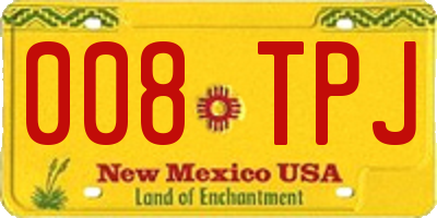 NM license plate 008TPJ