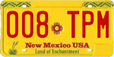 NM license plate 008TPM