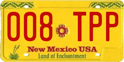 NM license plate 008TPP