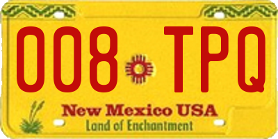 NM license plate 008TPQ