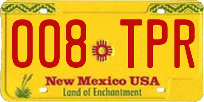 NM license plate 008TPR