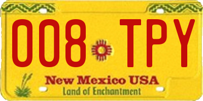 NM license plate 008TPY