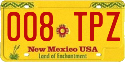 NM license plate 008TPZ