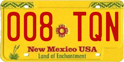 NM license plate 008TQN