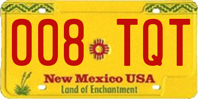 NM license plate 008TQT